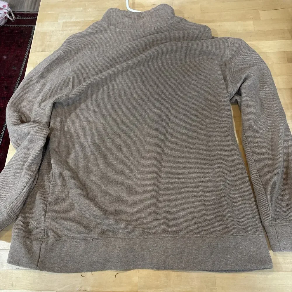 Banana Republic Men's Tan Textured Quarter Zip Pullover Sweater Size XL Soft